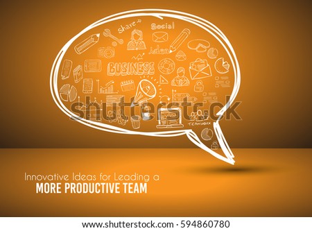 Infograph Bubble Speech template with hand drawn sketches and a lot of infographic design elements and mockups. Ideal forTeamwork ideas, branstorming sessions and generic business plan presentationsl.