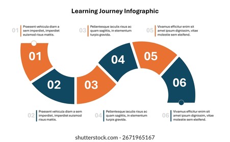 Infographic, 6 steps, Vector graphic