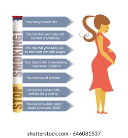 Infographic About Dangers Smoking Pregnant Women Stock Illustration ...