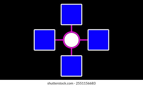 Infographic diagram .Animated flowchart icon. Work process animation. Step by step organization. Blue project management tool where you can place your text. - Powered by Shutterstock