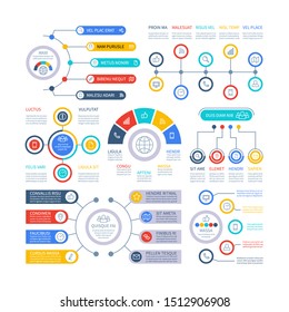 Infographic Elements. Financial Presentation Infochart, Marketing Chart And Bar Diagrams. Option Process Graph And Timeline Set