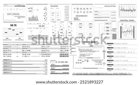 infographic elements HUD technological . white background Texture.HUD 2GFX Technology Sci Fi 2D texture.