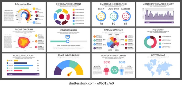 Infographic Elements Set - Business Illustration in flat design style for presentation, booklet, website, presentation etc. Isolated on white background.