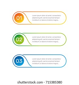 Infographic Round Shape Colorful Numbers From 1 To 3 And Text Columns Illustration