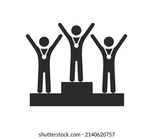 Infographics Athletes Winners Stand On Podium Stock Illustration ...