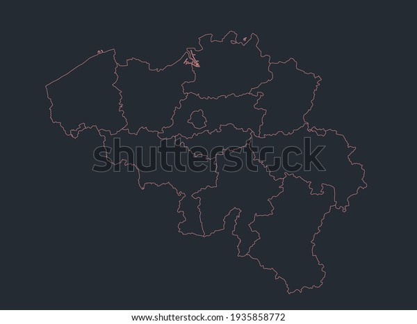 Infographics Belgium Map Outline Flat Design Stock Illustration   Infographics Belgium Map Outline Flat 600w 1935858772 