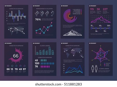 Dashboard Infographic Template Big Data Visualization Stock Vector ...