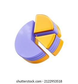 Infographics Chart Pie Diagram Icon 3d Render Concept On White Background