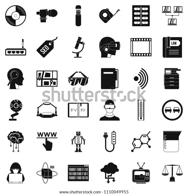 Information icons set. Simple style of\
36 information icons for web isolated on white\
background
