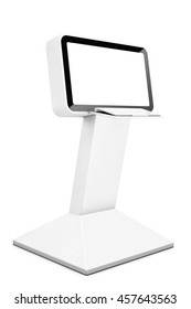 Information LCD Display Stand on a white background. 3d Rendering