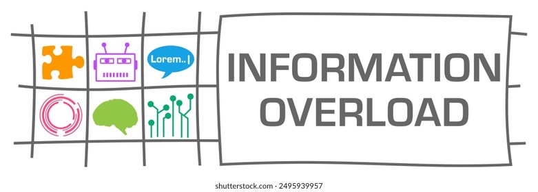 Information Overload concept image with text and technology related symbols.