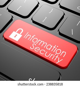 Information security keyboard image with hi-res rendered artwork that could be used for any graphic design.