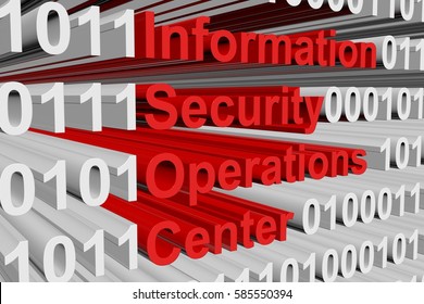 Information Security Operations Center In The Form Of Binary Code, 3D Illustration