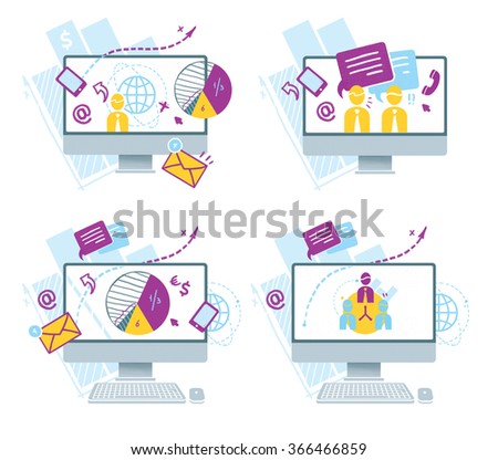 information technology icons. Computer