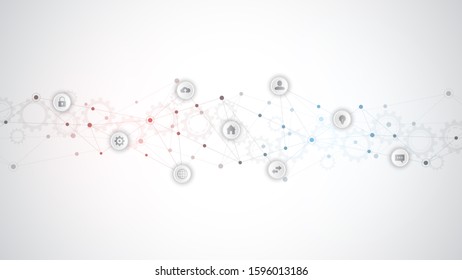 Information technology with infographic elements and flat icons