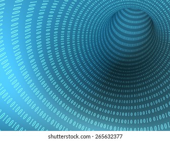 Information technology and informatics blue background with numbers.