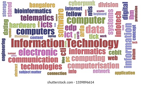 Information Technology Word Cloud Jumbled Isolated Stock Illustration ...