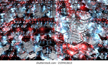 Information Warfare In Digital Space. Large Amount Of Data Accumulation And Array. Many Data Arrays Placed Within The Meta Verse. High Value Big Data. 3D Rendering.