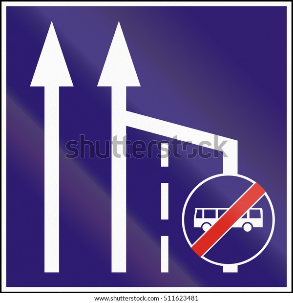 Informatory Hungarian road sign - Additional bus\
lane ends.