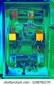 Infrared Image Of Electrical Panel. Thermography Image