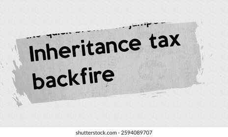 Inheritance tax backfire - current breaking daily news story communication copy newspaper headline article title in UK 2024