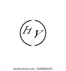 Initial Alphabet Design Unique Vector Circled Alphabet Monogram Simple Logo HY