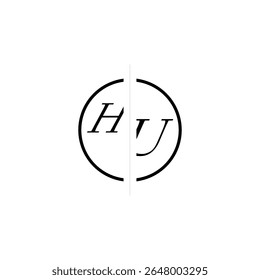 Initial Alphabet Design Unique Vector Circled Alphabet Monogram Simple Logo HU