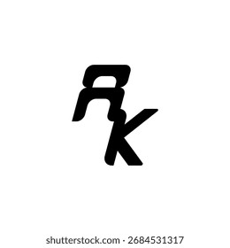 Initial Bold Logo Unique minimalist overlaping AK Monogram Simple Design Alphabet