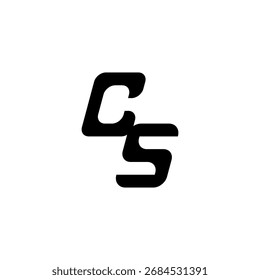 Initial Bold Logo Unique minimalist overlaping CS Monogram Simple Design Alphabet