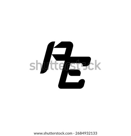Initial Bold Logo Unique minimalist overlaping PE Monogram Simple Design Alphabet