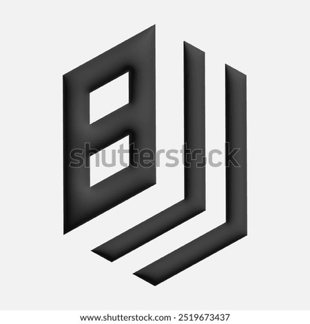 Initial letter B or 8 3d design for bookstore, book company, publisher, encyclopedia, library, education logo concept