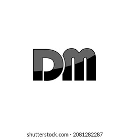 Initial letter DM logo isolated on white