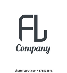 Initial Letter FL Linked Box Design Logo