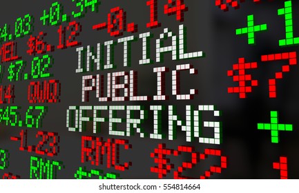 Initial Public Offering IPO Stock Market Ticker 3d Illustration