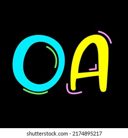 initials doodle logo type high quality multi colours
