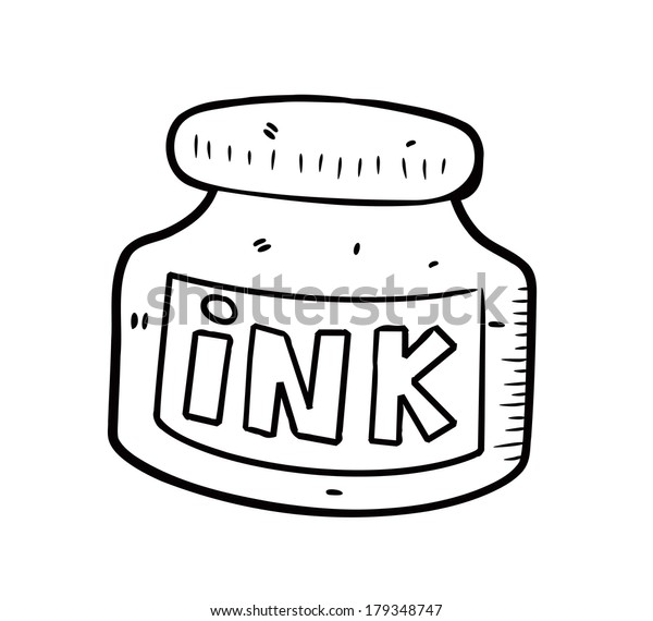 Ink Bottle Doodle Style Stock Illustration 179348747