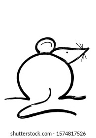 Ink Brush Painting Mouse Black Paint Stock Illustration 1574817526 ...