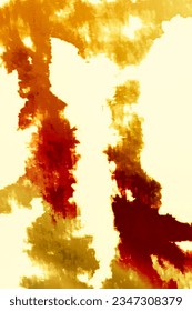 Ink Japanese Art. Color Brushstroke. Shibori Print. Bleached Dirty Art Paint. Ink Folk Style. Artistic Backdrop. Vintage Abstract Adornment. Brown, Red, Yellow Ink Japanese Art. Adlı Stok İllüstrasyon
