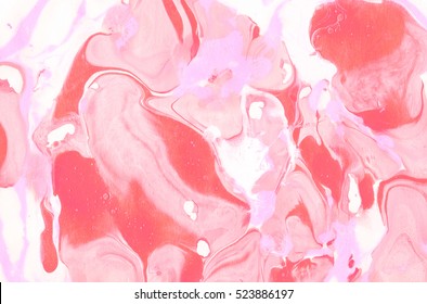 Ink Marble Background In Pale Red And  Pink