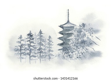 五重塔 京都 のイラスト素材 画像 ベクター画像 Shutterstock