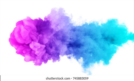 Inky Colorful Cloud Moves In Slow Motion Under The Water 3d Illustration