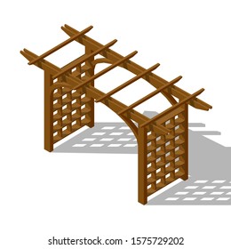 Inner Courtyard Pergola Isometric Icon  Graphic Illustration