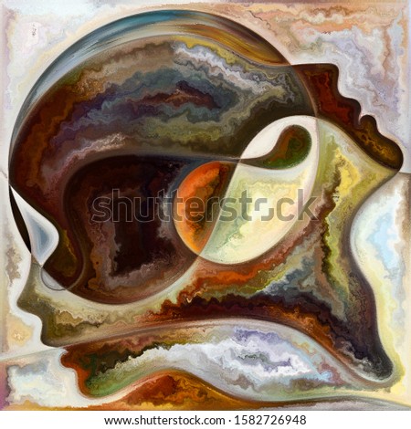 Inner Form. Colors In Us series. Abstract background made of human silhouettes, art textures and colors interplay on the theme of life, drama, poetry and perception