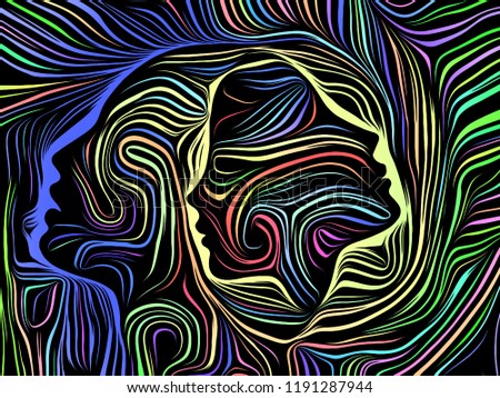 Inner Geometry series. Backdrop of  Human Face rendered in traditional woodcut style to complement your design on the subject of human soul, internal drama, art, poetry and spirituality
