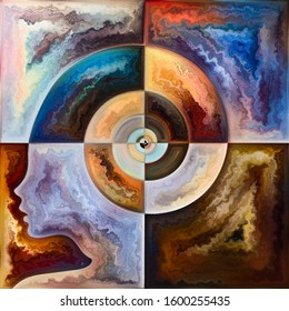 Inner Spiral Series Canvas Human Face Stock Illustration 1600255435 ...