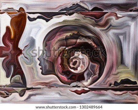 Inner Texture series. Composition of  faces, colors, organic textures, flowing curves for projects on inner world, love, relationships, soul and Nature