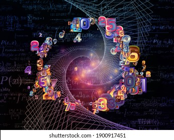 Inner Workings series. Abstract composition of virtual grids and digits suitable in projects related to information technology, mathematics and education