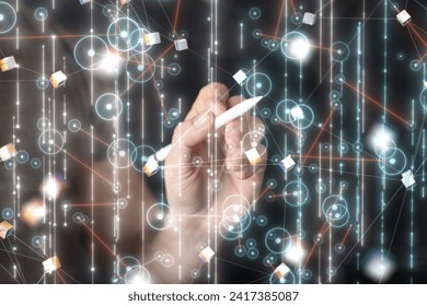 Innovation futuristic digital data binary code background technology