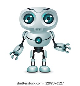 Vector Cartoon Illustration Cute Friendly Robot Stock Vector (Royalty ...