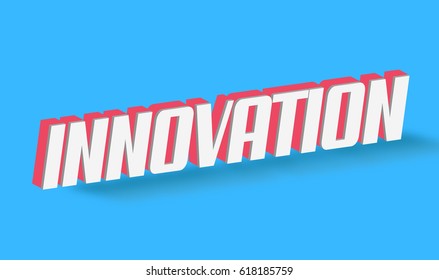 Innovation Text for Title or Headline. In 3D Fancy Fun and Futuristic style